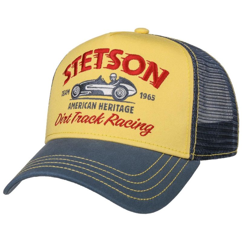 Trucker Cap Dirt Track Racing Yellow/Blue  - Stetson