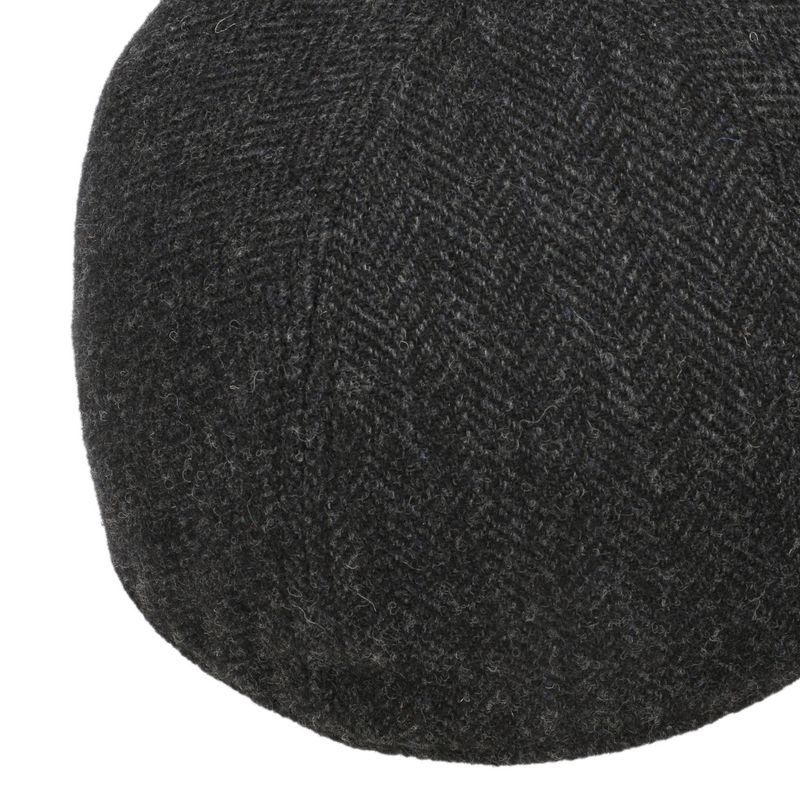Baseball Cap Wool Herringbone Dark Grey - Stetson