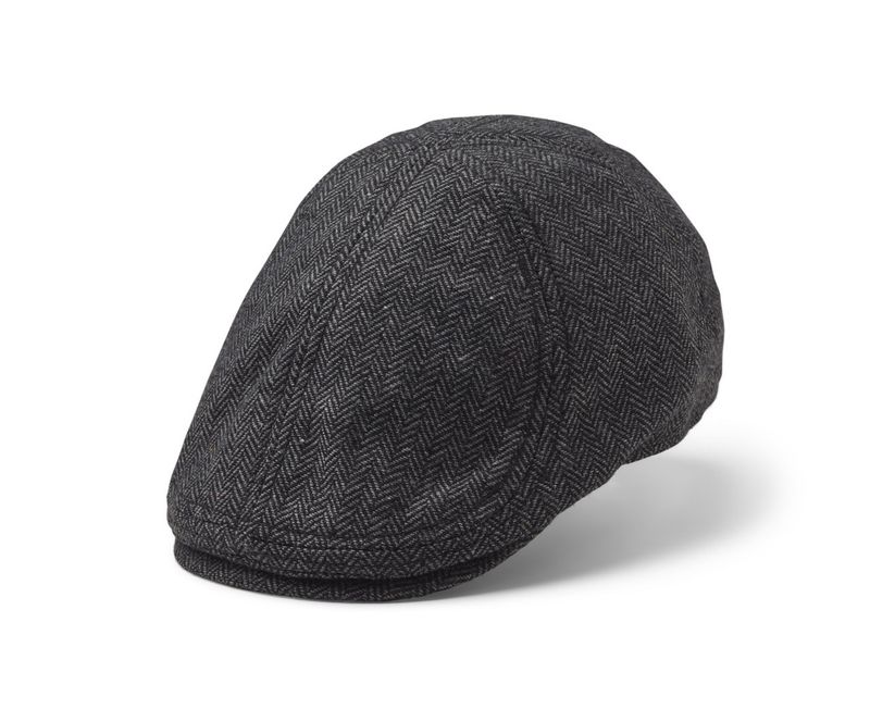 Miles Duckbill Flat Cap Black/Grey - Statewear