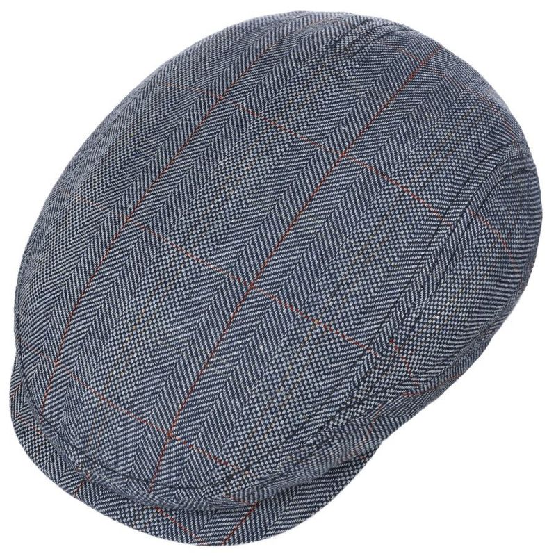 Driver Cap Silk Blue Herringbone Stetson