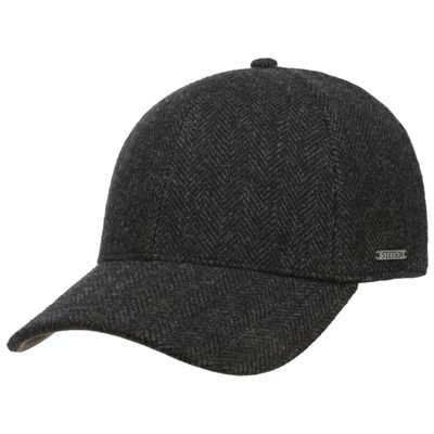 Baseball Cap Wool Herringbone Dark Grey - Stetson