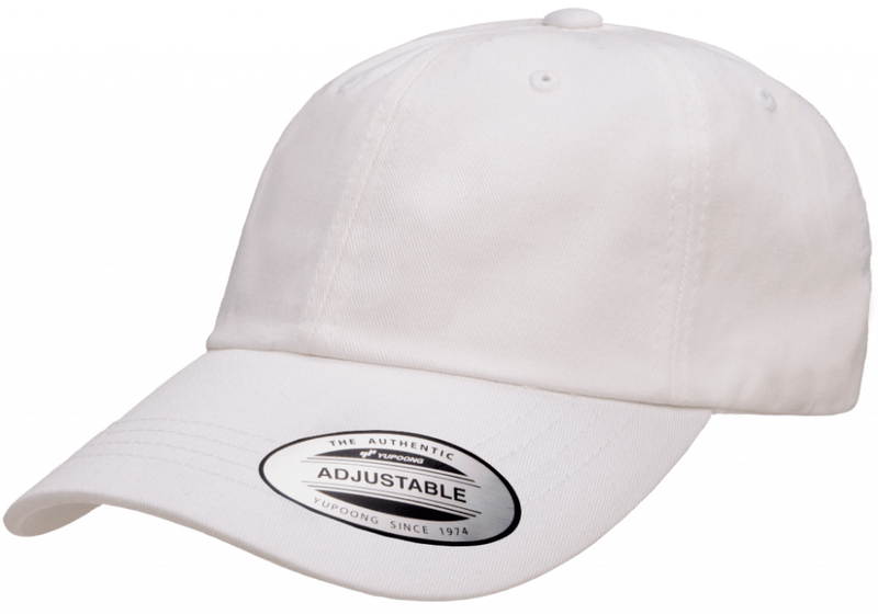 Dad Cap Low Profile Cotton Twill White Reglerbar - Yupoong