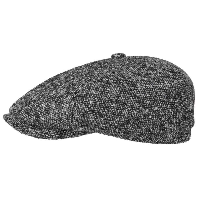 Brooklin Donegal Flat Cap Black/White - Stetson