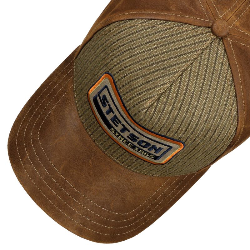 Stetson Trucker Cap Cotton Linen Stripe Brown