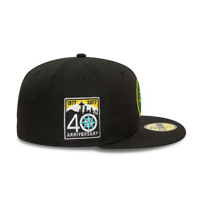 Seattle Mariners MLB Cooperstown Alternative Black 59FIFTY Fitted Cap - New Era