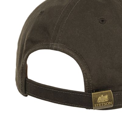 Baseball Cap Waxed Cotton Dark Brown - Stetson