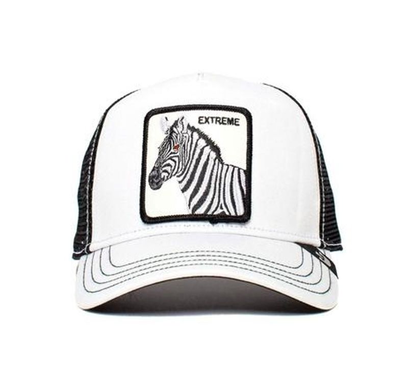 Kids Little Stripe Animal Farm Trucker Black