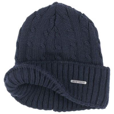 Georgia Cuff Knit Merino Wool Navy - Stetson