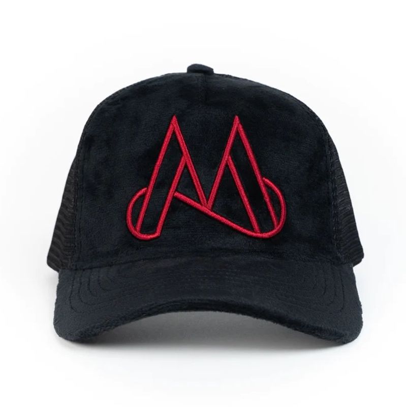 Maggiore Unlimited Edition M logo Black - Red Logo Trucker Cap