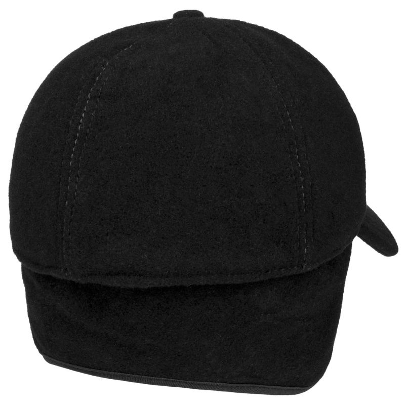 Baseball Cap Wool/Cashmere Ear Flap Black Stetson