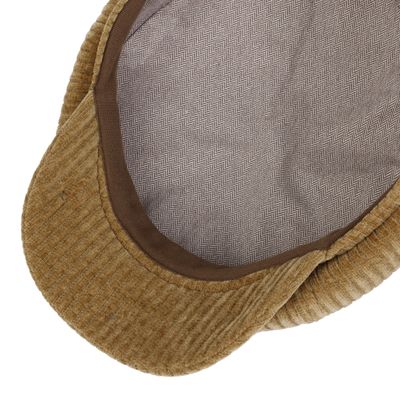 Hatteras Corduroy Jersey Flat Cap Camel - Stetson