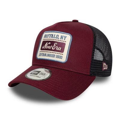 New Era Patch Dark Red 9FORTY A-Frame Trucker Cap