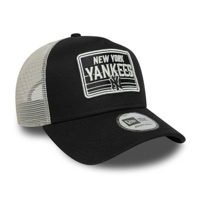 New York Yankees MLB Patch Black 9FORTY A-Frame Trucker Adjustable Cap - New Era