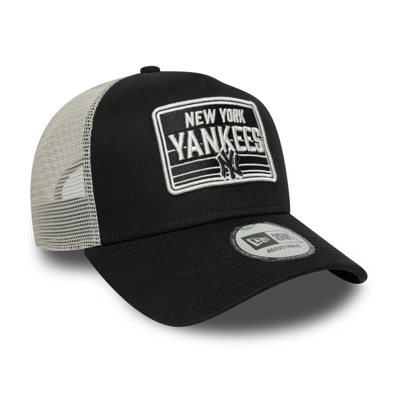 New York Yankees MLB Patch Black 9FORTY A-Frame Trucker Adjustable Cap - New Era