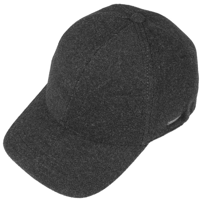 Baseball Cap Wool/Cashmere Ear Flaps Anthracite Stetson