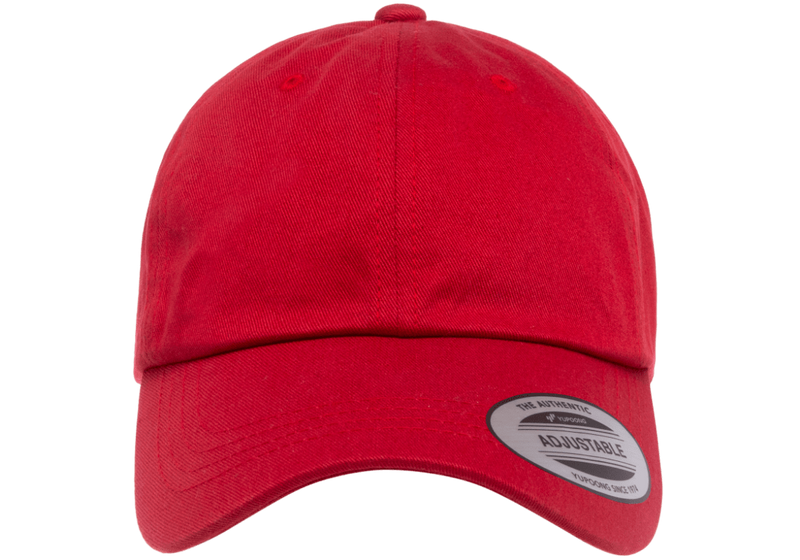 Dad Cap Low Profile Cotton Twill Cranberry Red Reglerbar - Yupoong