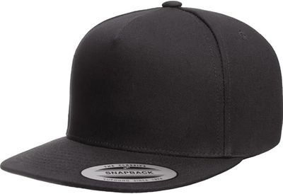Classic 5 Panel Snapback Black-Yupoong