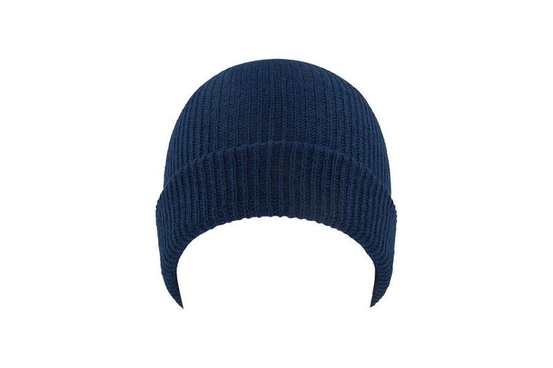 Skate Navy Fold Up Rib Beanie Navy - Atlantis