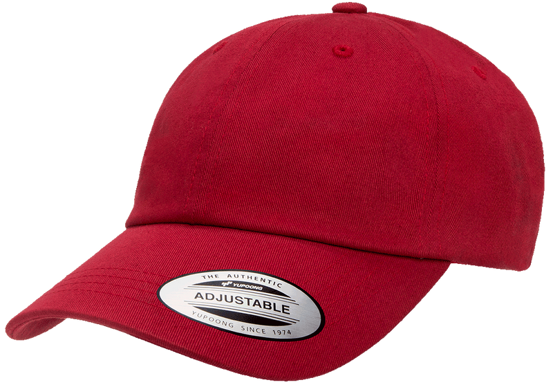 Dad Cap Low Profile Cotton Twill Cranberry Red Reglerbar - Yupoong