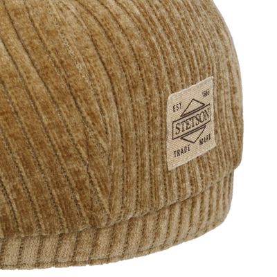 Hatteras Corduroy Jersey Flat Cap Camel - Stetson