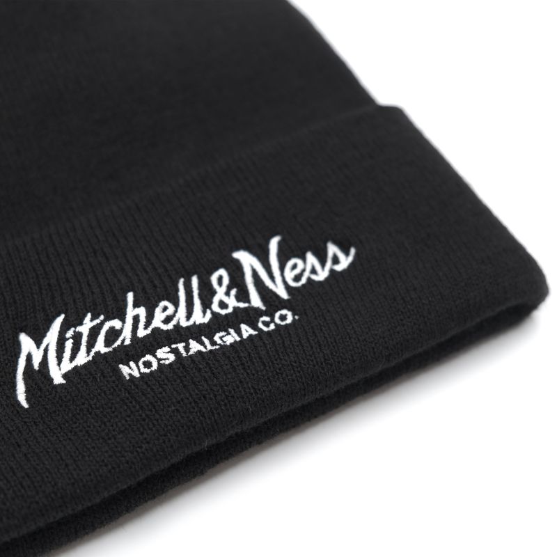 Pinscript Knit Cuff Black/White - Mitchell & Ness