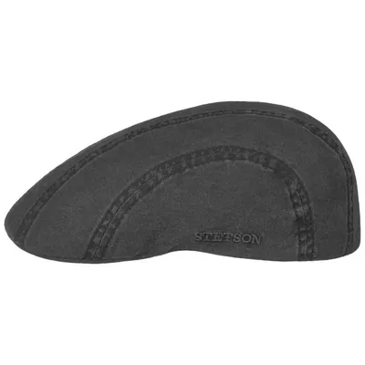 Ivy Cap Madison Delave Flat Cap Organic Cotton Black - Stetson