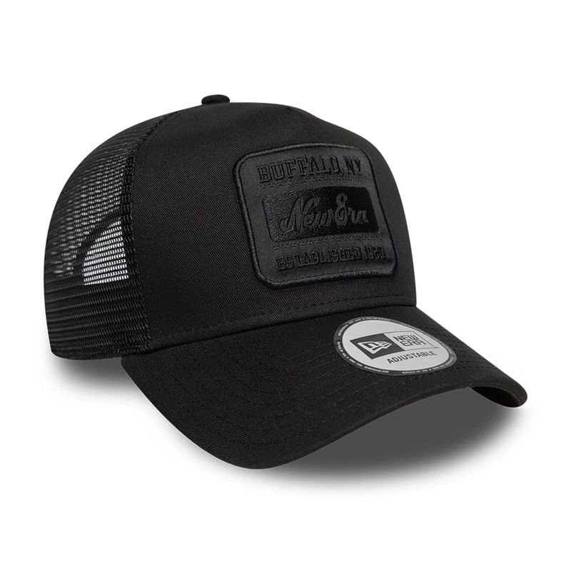 New Era Tonal Patch Black 9FORTY A-Frame Trucker Adjustable Cap