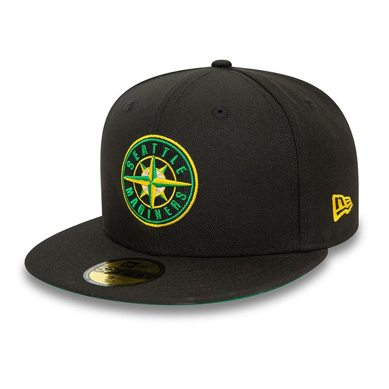 Seattle Mariners MLB Cooperstown Alternative Black 59FIFTY Fitted Cap - New Era