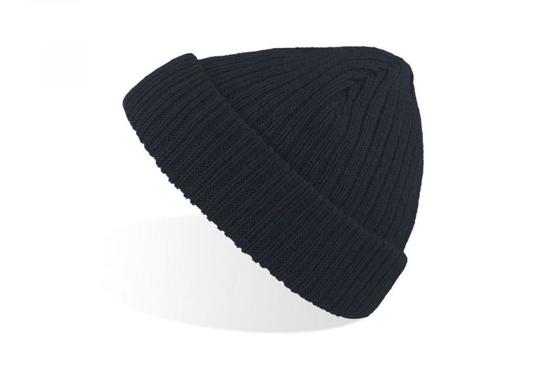 Docker Navy Fold Up Rib Beanie - Atlantis