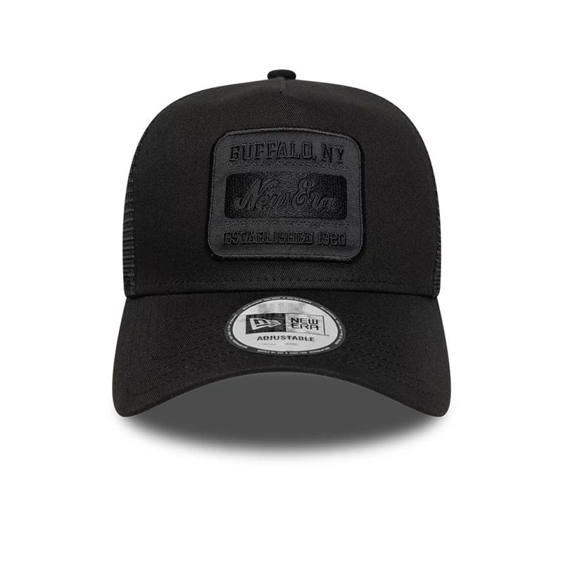 New Era Tonal Patch Black 9FORTY A-Frame Trucker Adjustable Cap