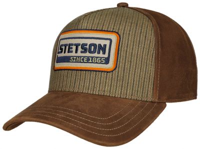 Stetson Trucker Cap Cotton Linen Stripe Brown
