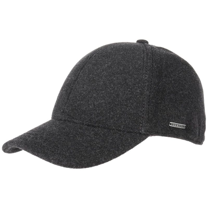 Baseball Cap Wool/Cashmere Ear Flaps Anthracite Stetson