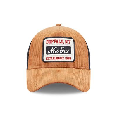 New Era Cord Brown Buffalo A-Frame Trucker Cap