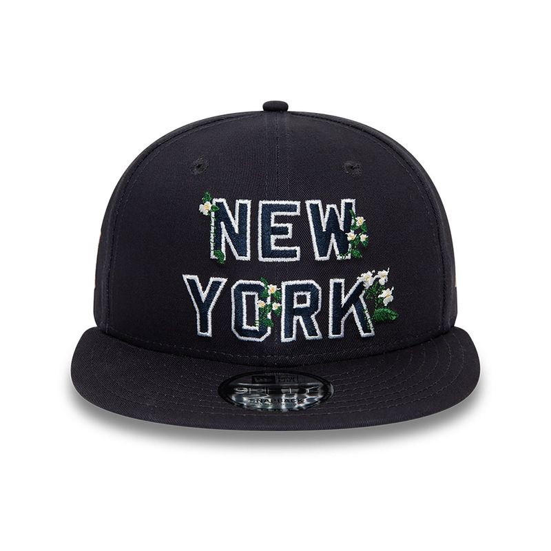 New York Yankees Flower Wordmark Navy 9FIFTY Snapback Cap