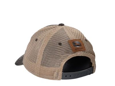 6 Panel Chan & Mesh Unstruct Beige/Grey Trucker Cap - John Deere