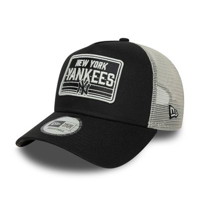 New York Yankees MLB Patch Black 9FORTY A-Frame Trucker Adjustable Cap - New Era