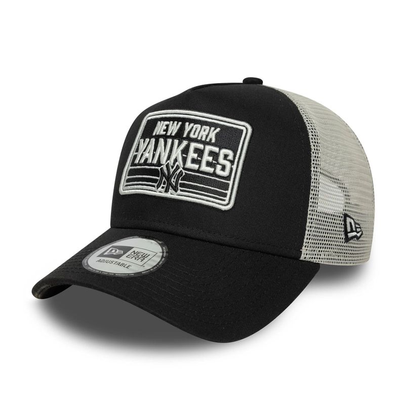New York Yankees MLB Patch Black 9FORTY A-Frame Trucker Adjustable Cap - New Era