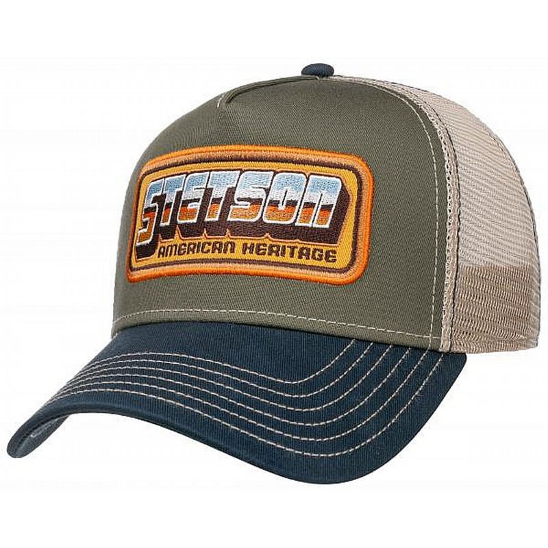 Kids Trucker Cap Chrome Olive/Blue - Stetson