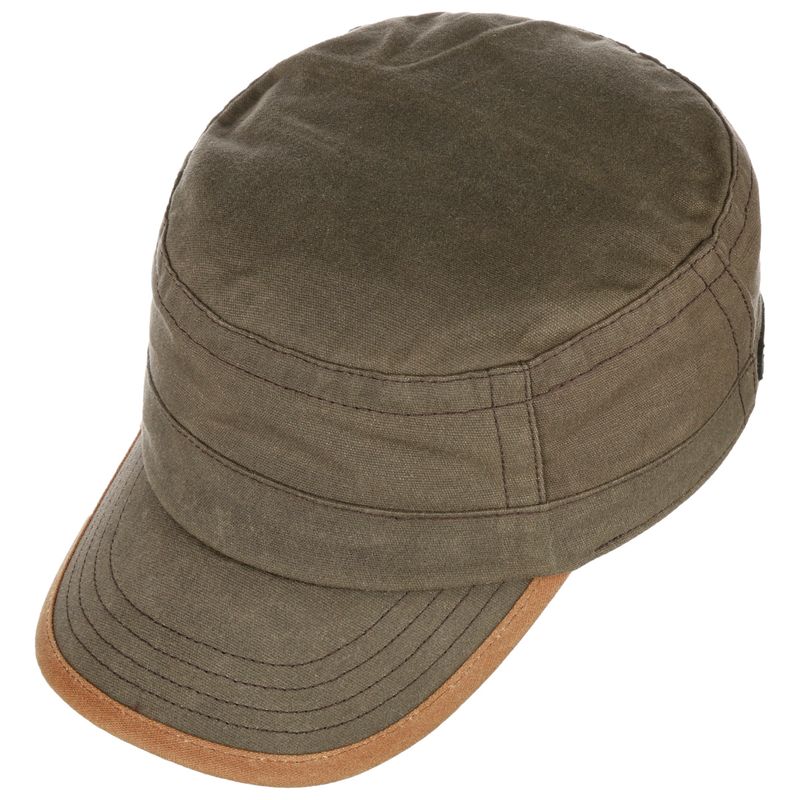 Vintage Waxed Cotton Olive Armycap - Stetson