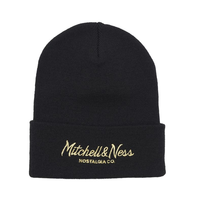 Pinscript Knit Cuff Black/Gold - Mitchell & Ness