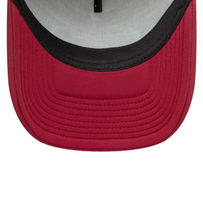 New Era Oval Foam Patch Dark Red 9FORTY A-Frame Trucker Adjustable Cap - New Era