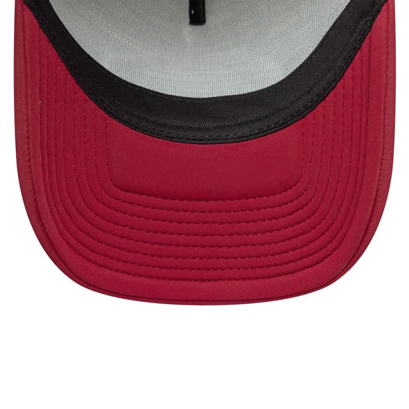 New Era Oval Foam Patch Dark Red 9FORTY A-Frame Trucker Adjustable Cap - New Era