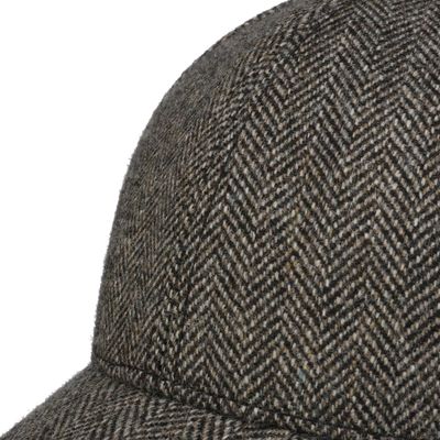 Baseball Cap Wool Herringbone Dark Brown - Stetson