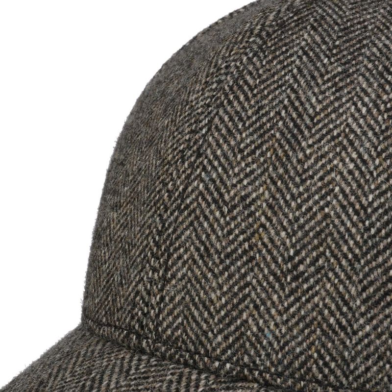 Baseball Cap Wool Herringbone Dark Brown - Stetson