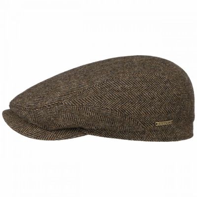 Driver Cap Wool Herringbone Brown-Melange Stetson