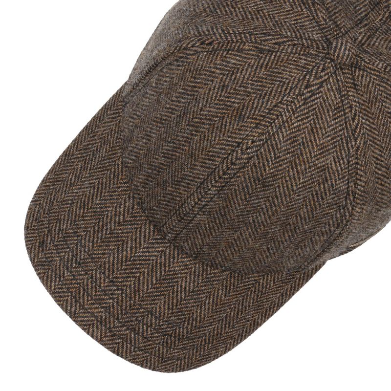 Baseball Cap Wool Herringbone Brown Melange - Stetson