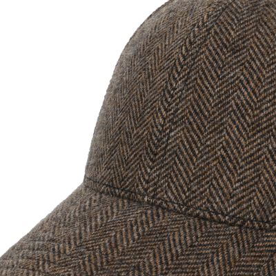 Baseball Cap Wool Herringbone Brown - Stetson