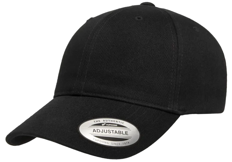 Low Profile Organic Cotton Black Cap - Yupoong
