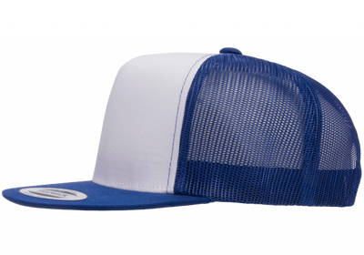 Flexfit/Yupoong Trucker Royal/white 6006 i lager för snabb leverans