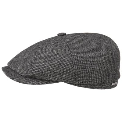 Hatteras Wool Mix Grey Flat Cap  - Stetson